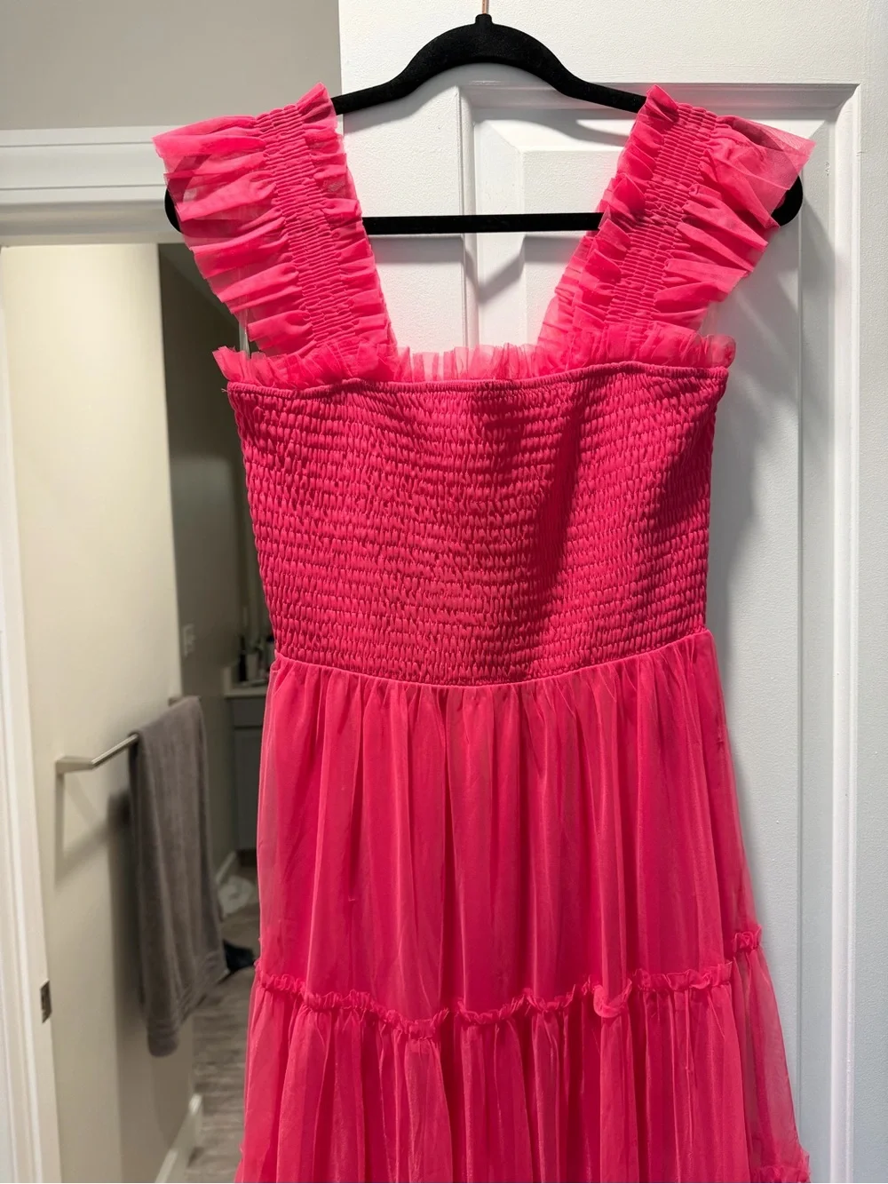 Baltic Born Emma Smocked Tulle Dress Hot Pink S - Picture 2 of 5